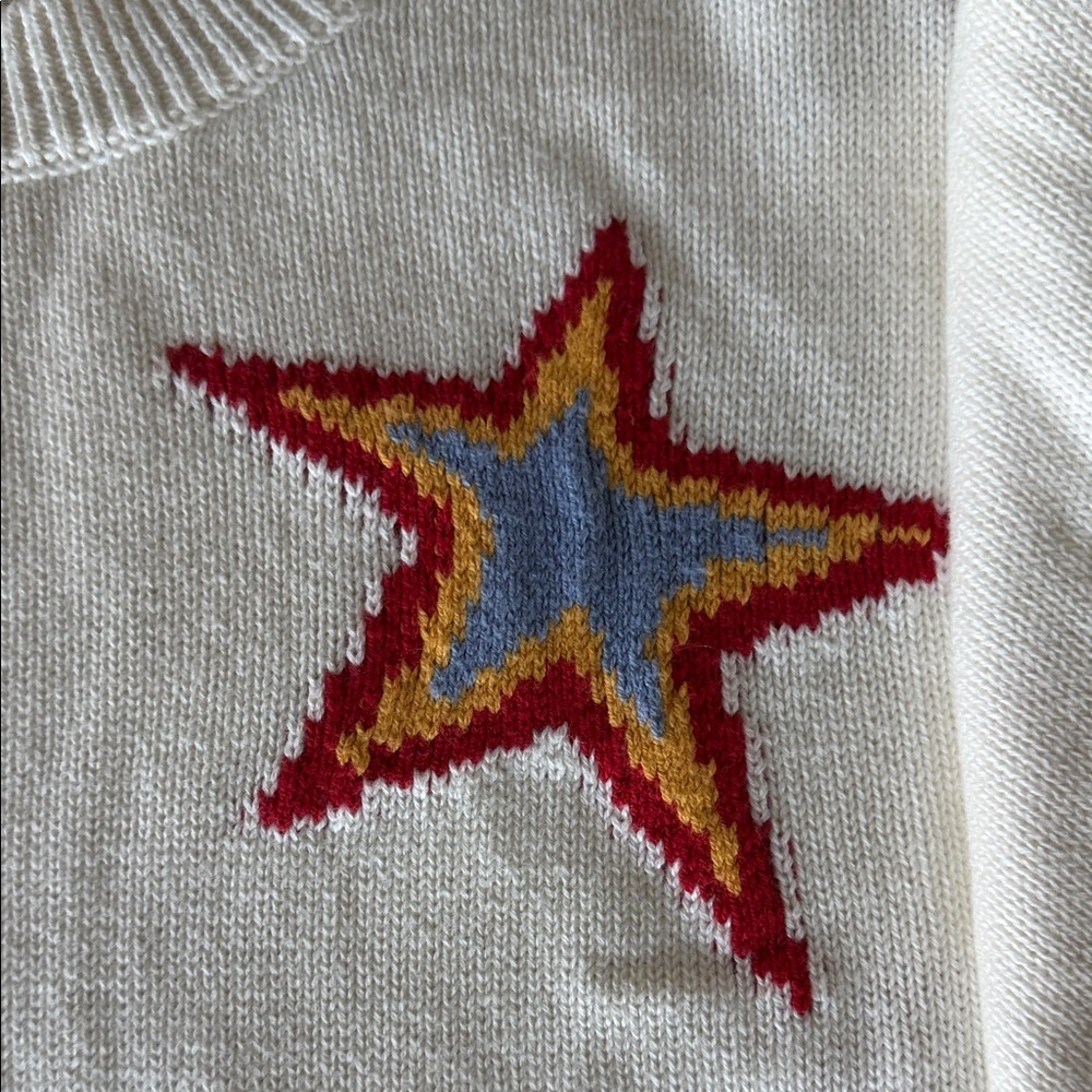 Rails Perci Star Cotton & Cashmere Intarsia Sweater Sz M - Picture 8 of 13